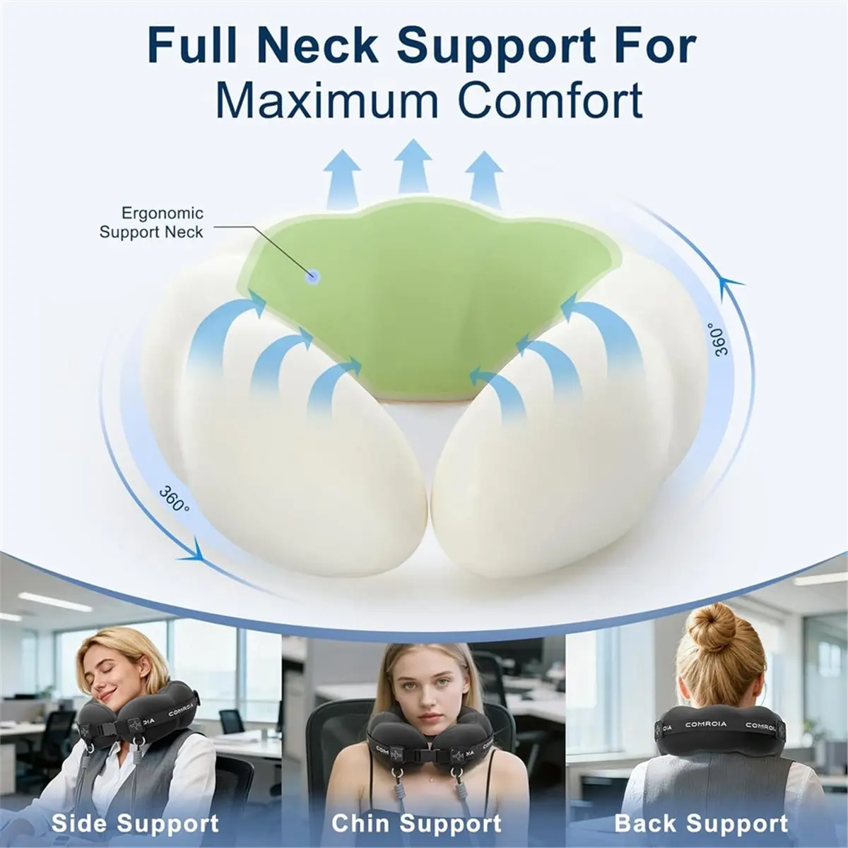 2026 New Tool Travel Neck Pillow for Airplane, Super Soft Neck Support Travel Pillow - Light and Stylish Convertible Style
