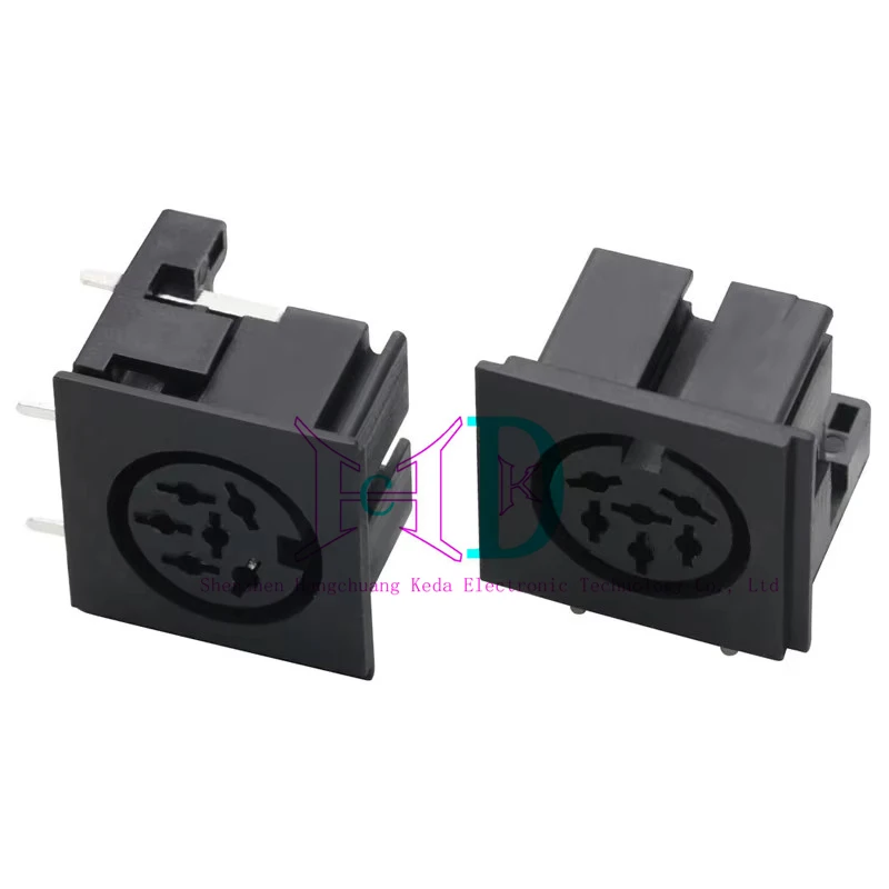 2 stücke DIN Audio Adapter MIDI Kabel 5 Pin DIN Stecker mit Kunststoff Griff Buchse Gespannt Panel Mount Chassis stecker