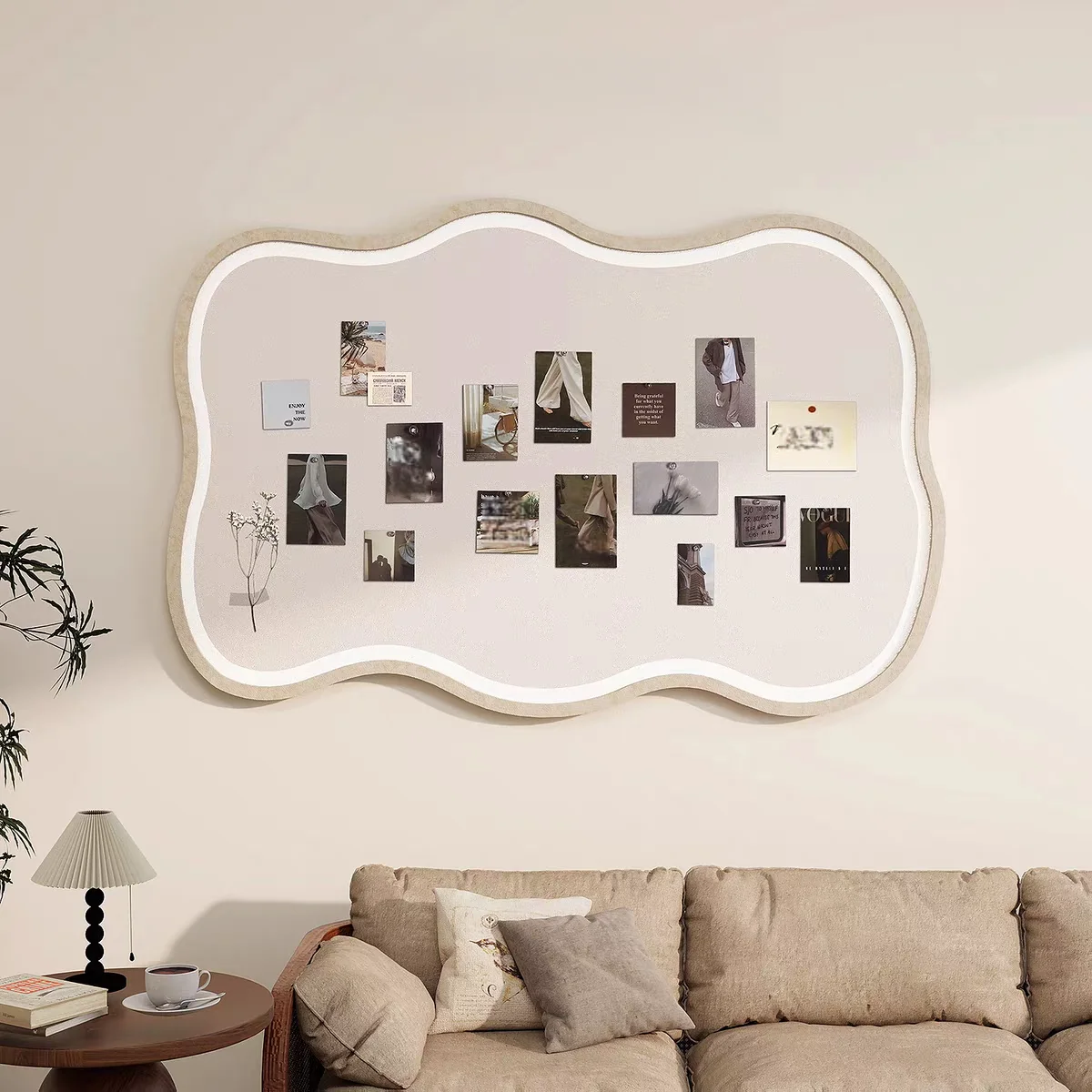 Round Cork Bulletin Boards Thickened Felt Board DIY Photo Display Board for Home and Office Decoration