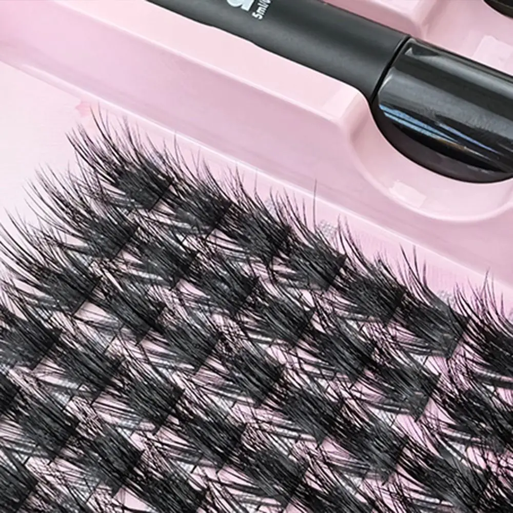 144 Uds pestañas postizas rizadas segmentadas de larga duración pestañas individuales grupo reutilizable tupido DIY Kit de extensión de pestañas principiante