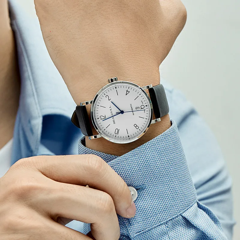 Seagull Automatic Watch For Men Bauhaus Classic Couple Watches Classic Business Timepiece Top Brand Luxury Wristwatch Reloj 6091