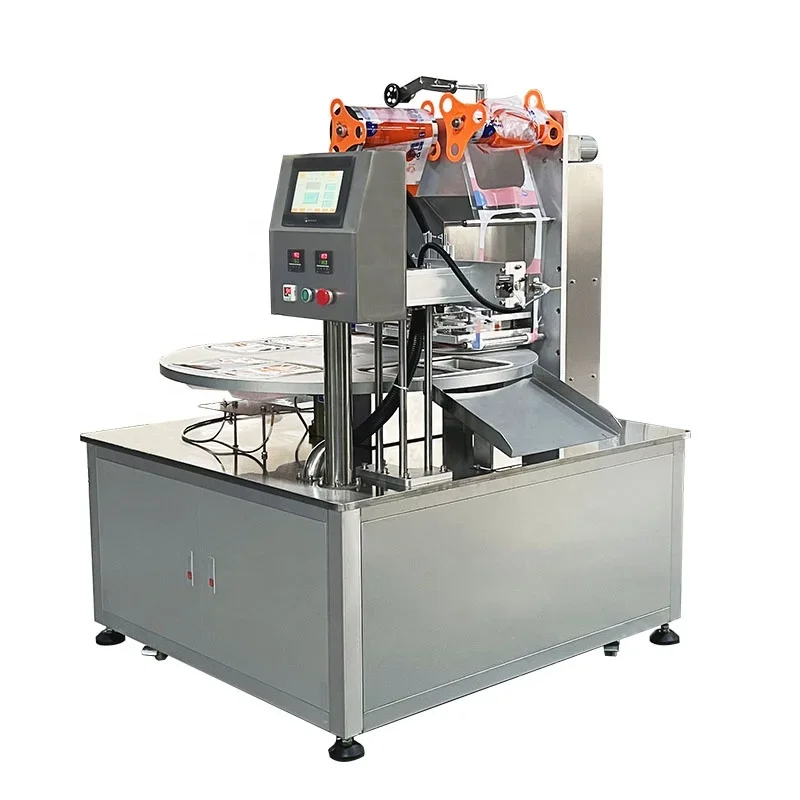 Fully automatic Rotary Automatic Pre-cooked Food Takeaway Plastic Box Continuous Sealing Packaging Machine heat sealing machine