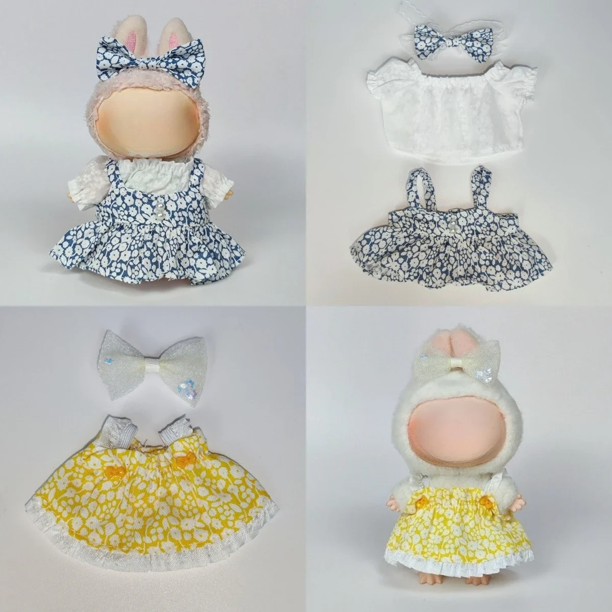 

Kpop EXO Inspired 17cm Labubu Idol Doll Clothes - Floral Pajamas Set | Mini Plush Fashion Accessories Gift