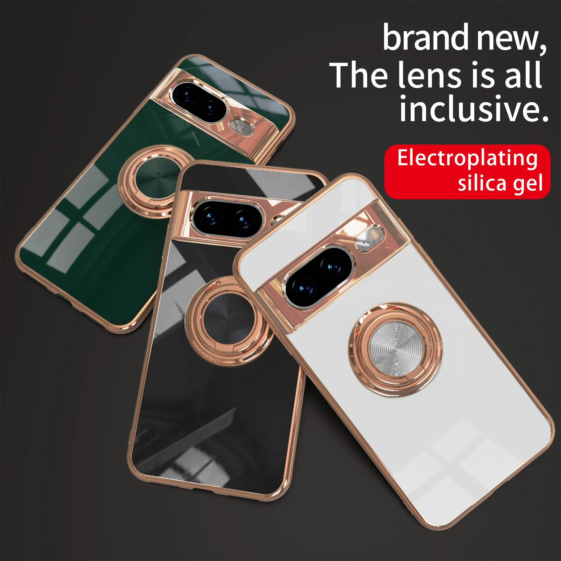 حافظة مغناطيسية مضادة للطرق لجوجل بيكسل 8 برو ، حافظة من البولي بروبين مع طلاء حلقي ، لون فاخر ، الموضة