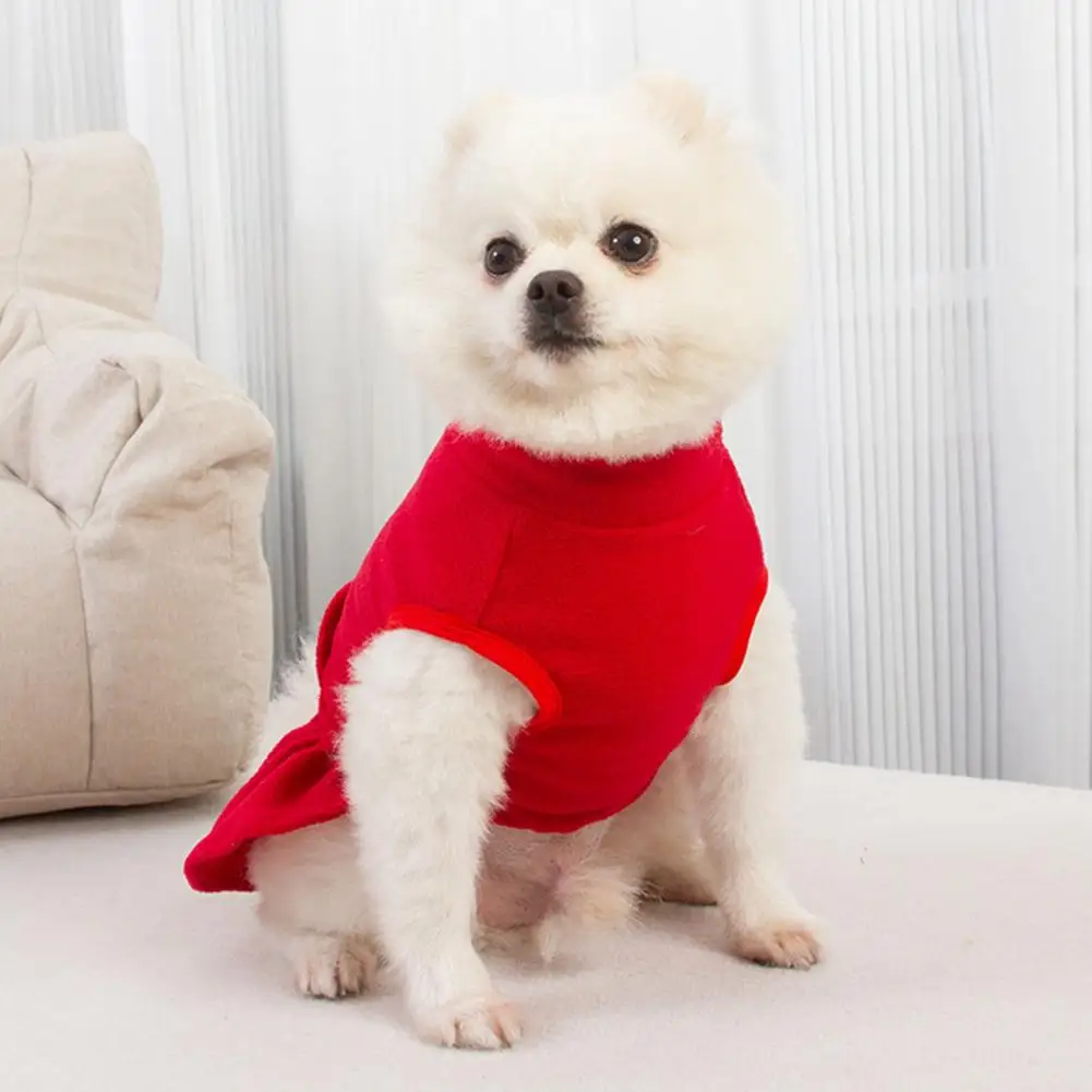 Cozy Pet Dress Cozy Fleece Pet Dress Stylish Pleated Hem Outfit for Small to Medium Dogs Winter Apparel for Pup Fashionable Pet