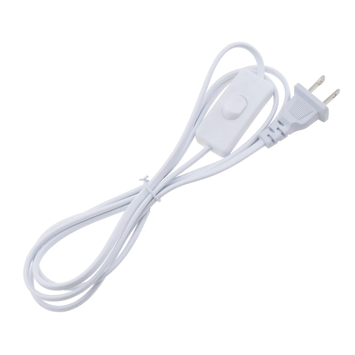 White 303 Button Switch Plug Wires for Desk Lamp / Other Household Lamps with 1.8m Line Length Power Cord