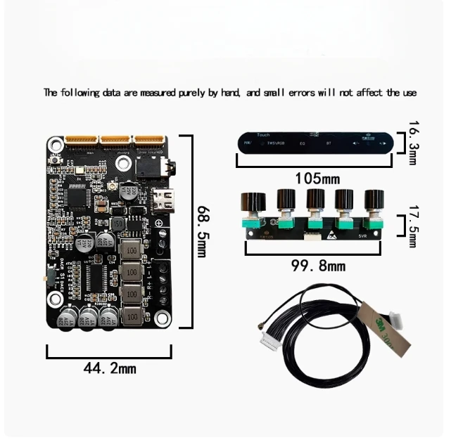 Bluetooth 5.0 DSP Power Amplifier Board 40W*2 StereoTreble Adjustment Frequency Division Support Tuning Software