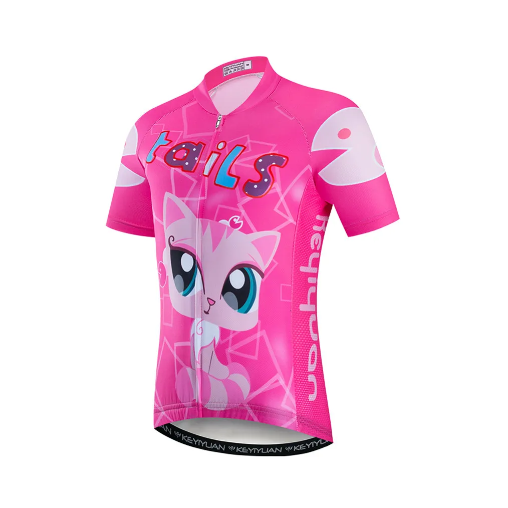 2022 Cycling Jersey Kids Boy Girl Bike Mountain MTB Shirt Short sleeve Children Mountain Road Top Summer clothes Clothing Pink