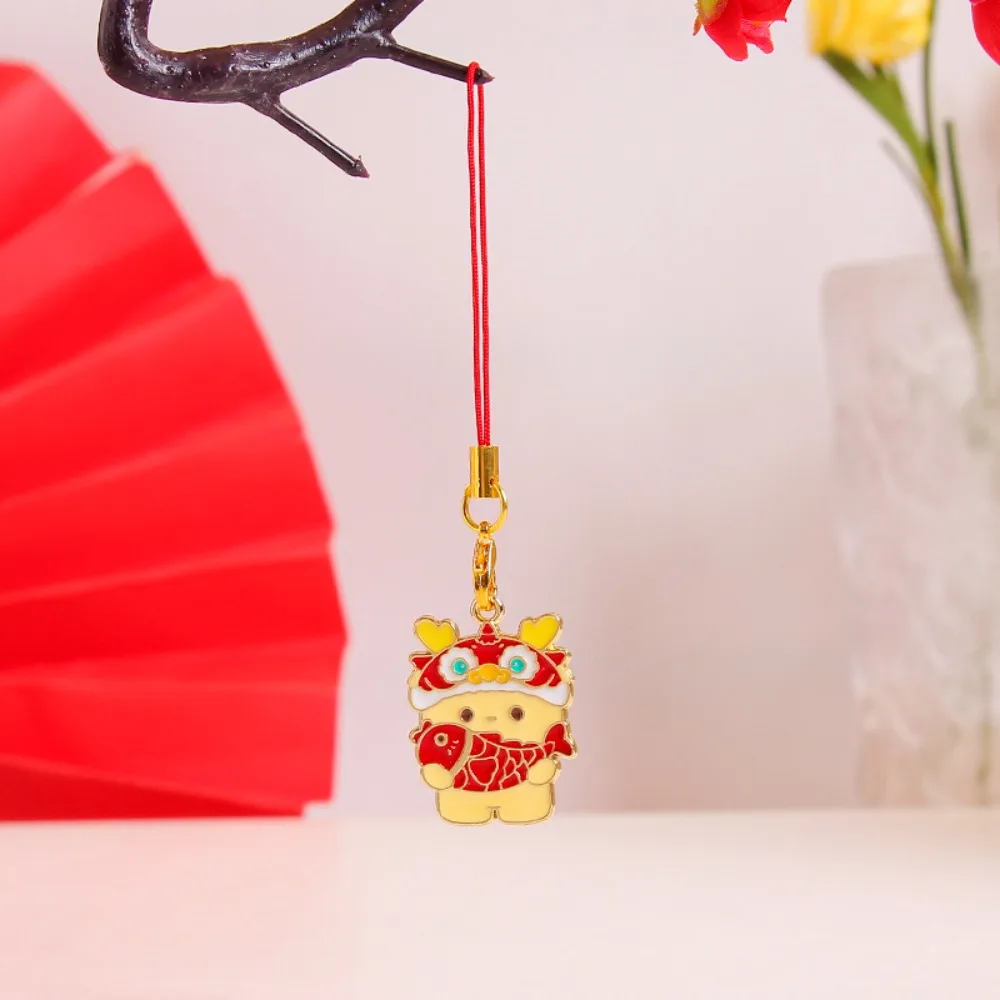 2024 New Year Cartoon Dragon Phone Chain Chinese Alloy Charms Dragon Year Phone Charm Cute Lanyard Dragon Phone Lanyard Backpack
