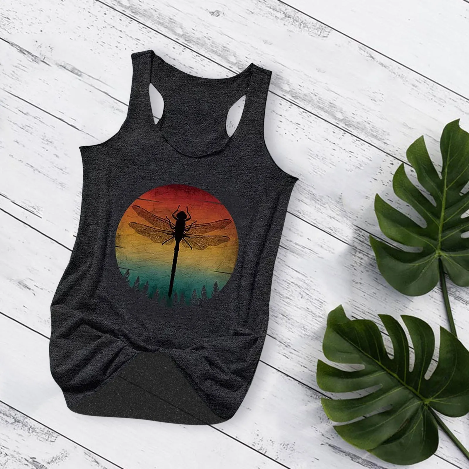 Stylish Summer Hawaiian Tank Tops For Men Vintage Rainbow Print Sleeveless Loose Fit Vest Aloha Casual Comfort Beachwear Hombre