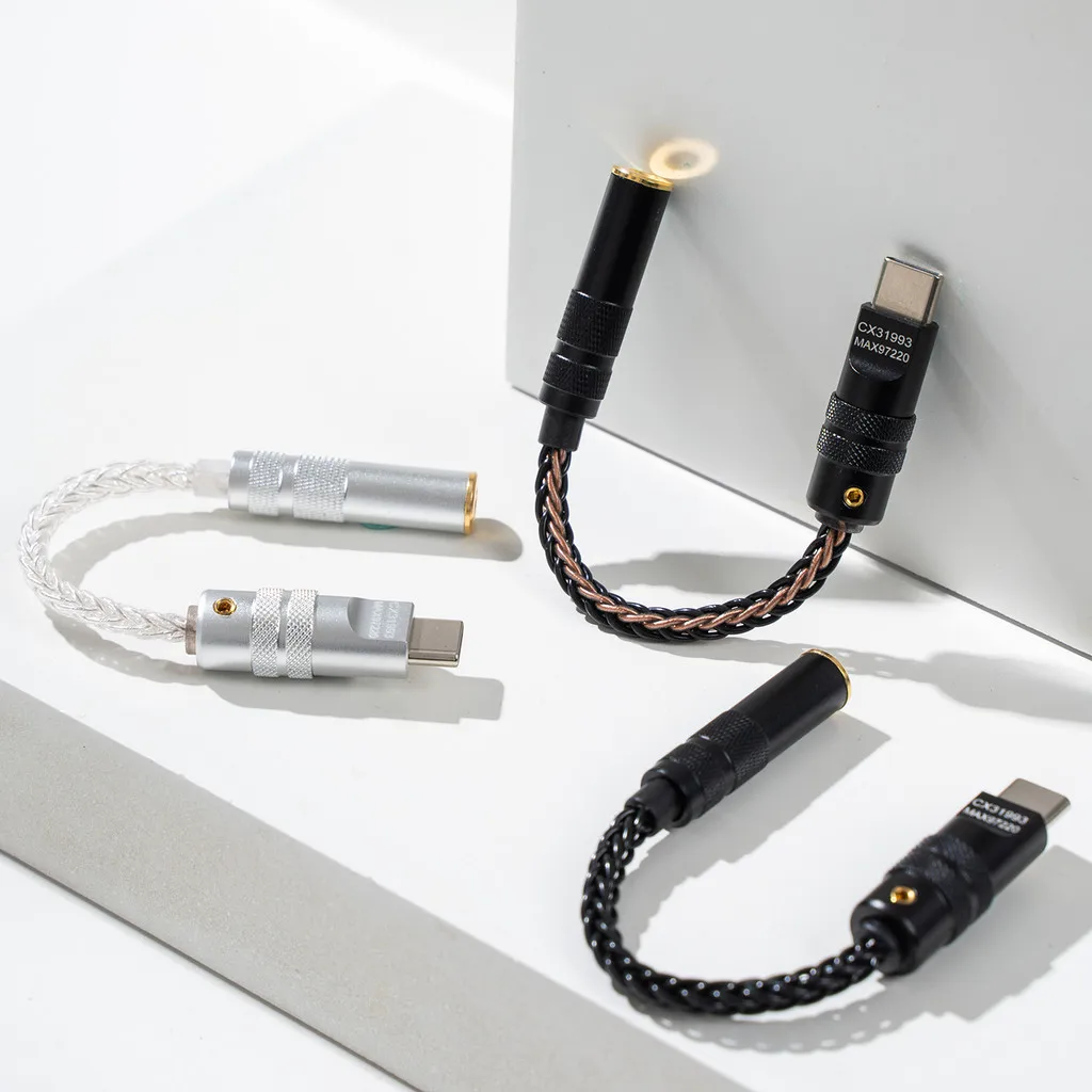 CX31993 MAX97220 رقاقة مزدوجة نوع C إلى 3.5 مللي متر مضخم ضوت سماعات الأذن DAC HiFi محلل شفرة سمعي IEM AMP محول الهاتف الذكي