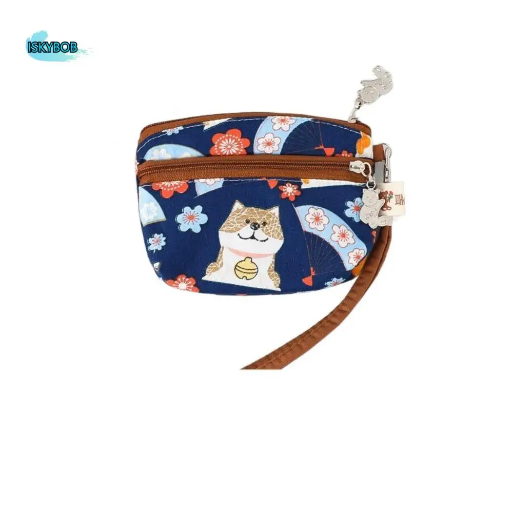 

Multifuctional Elderly Floral Coin Purse Korean Style Retro Small Makeup Lipstick Bag Card Holder Cotton Mini Canvas Storage Bag