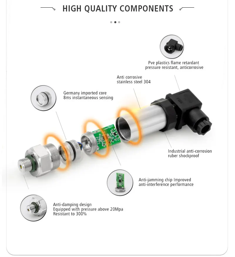 

High Accuracy Gas Vacuum Pressure Transmitter 4-20ma 0-250 bar Hydraulic Pressure Transducer Pressure Sensor