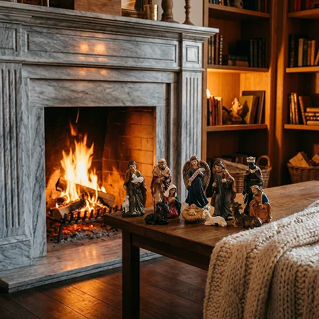 

11pcs 5CM High Classical Christmas Manger Group Ornament Gift Box Christmas Gift Objet Religieux Catholique Presepe 불교용품