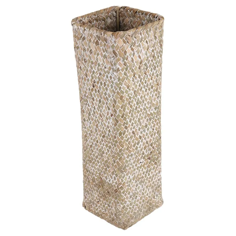 Rattan Flower Vase Bamboo Baskets Decoration Vases Flower Fruit Basket Flower Vase Tall Vases for Home Decor White-ABPP