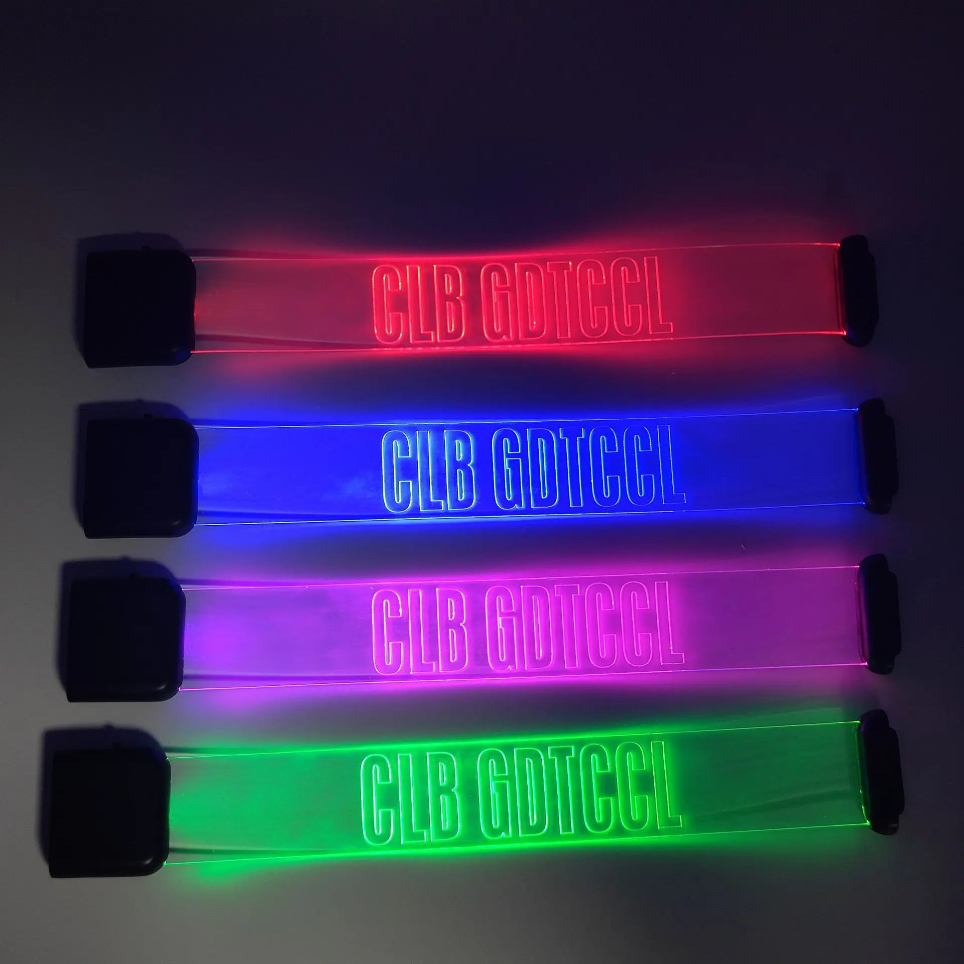 50/100/500pcs LED Luminous Bracelet Personalied Fluorescence Light-emitting Wristbands Outdoor Sports Armband Glow Wedding Party