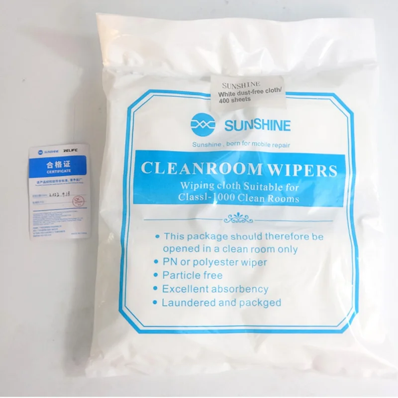 Sunshine Soft Cleanroom Tissue Wipers White Dust-free Cloth Particle Free Excellent Absorbency Phone Glass Clean Cloth Kit