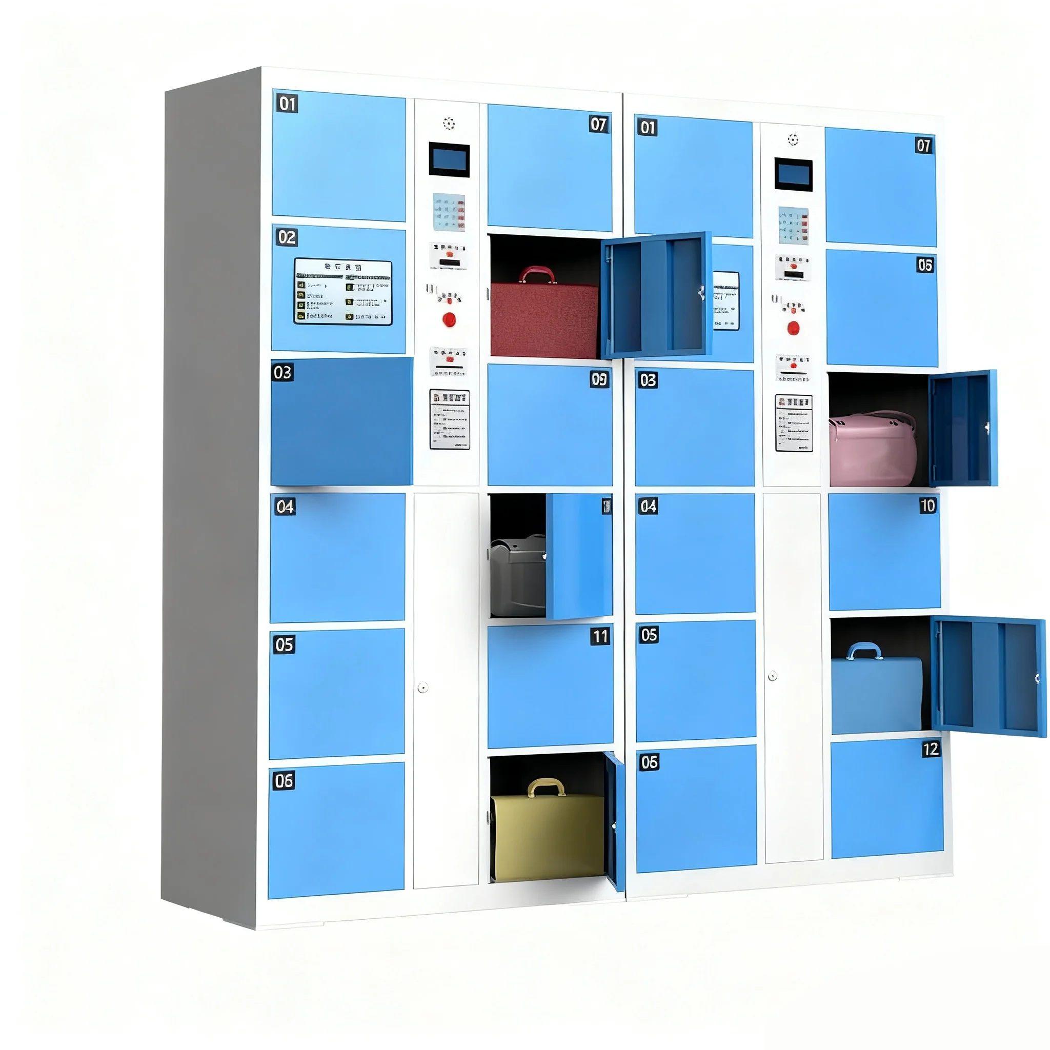 #hu Wholesale Train Station Phone Networking Control 24-hour Self-service Barcode Coin-operated Smart Bag Storage Locker