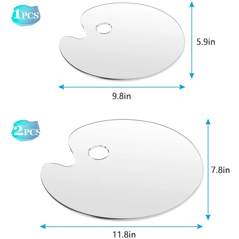 3 Pieces Paint Palette Acrylic Paint Palette Art Paint Tray For DIY Art Craft Drawing Painting, 2 Sizes