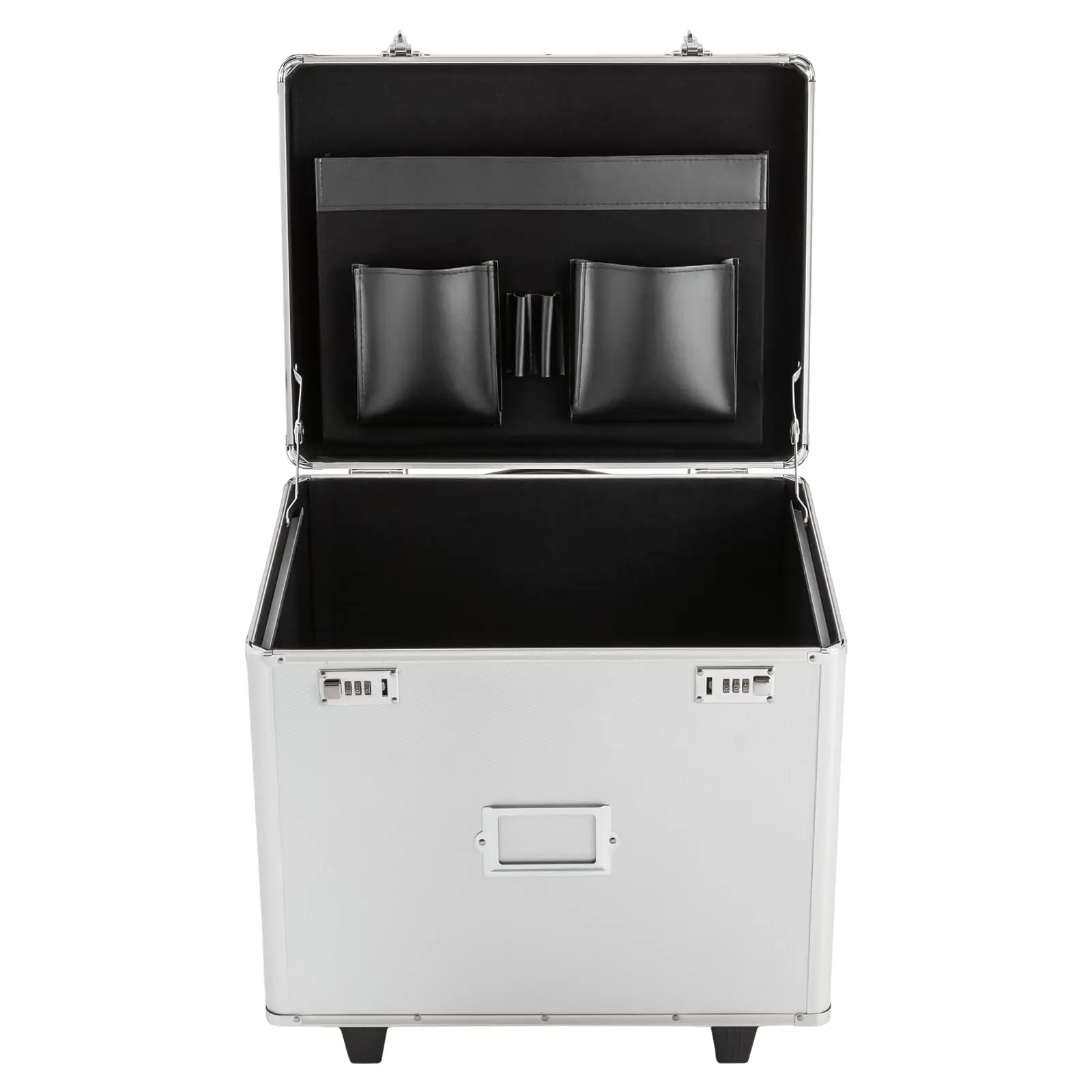 กล่องจัดระเบียบแฟ้มกลิ้ง, L19.2 * D15 * H16In ล็อคตู้เก็บเอกสารพร้อมรหัสล็อคและที่จับยืดไสลด์, แบบพกพา