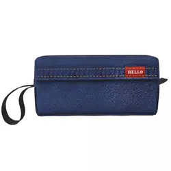 Dark Denim Makeup Bag Large Cosmetic Bag Men Women Blue Jeans Toiletry Bag Dopp Kit