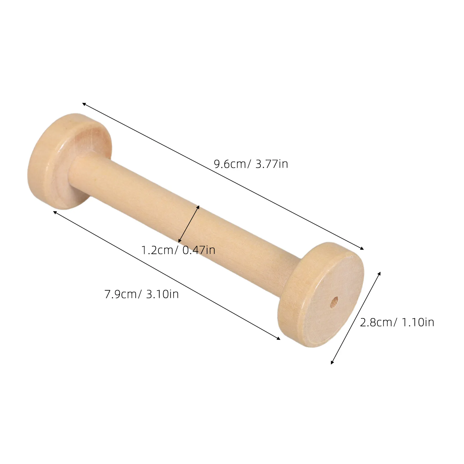 Set Of 5 Natural Wooden Craft Spools Paintable Khaki Reels Vintage-Style Holders For Ribbon Jewelry Chain And Cables Natural view 2