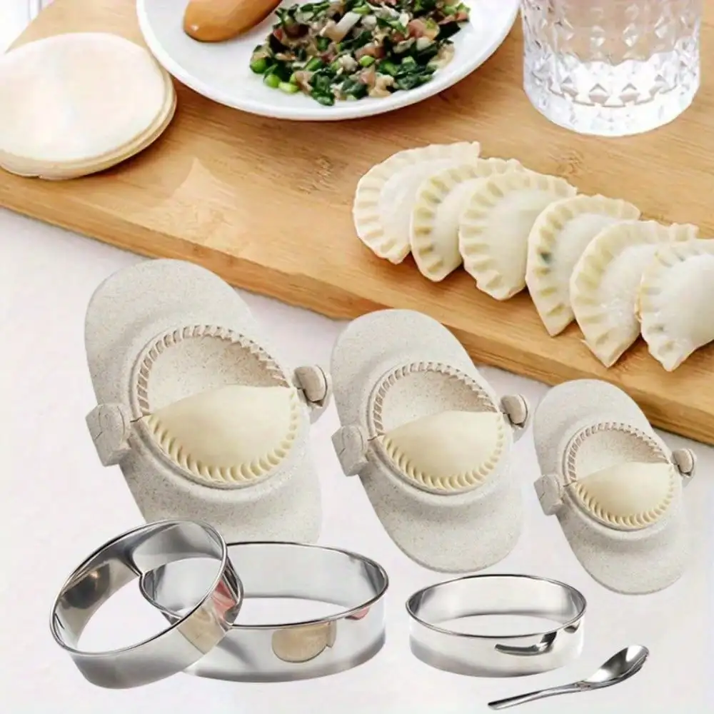 

7PCS Handmade Dumpling Molds Set with Dough Cutter & Filling Spoon