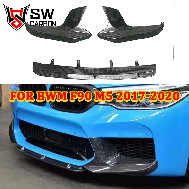 Higher quality Carbon Fiber MP Style F90 M5 Front Lip Splitter for BMW F90 M5 2017-2020 Front Bumper Diffuser Lip Under Spoiler