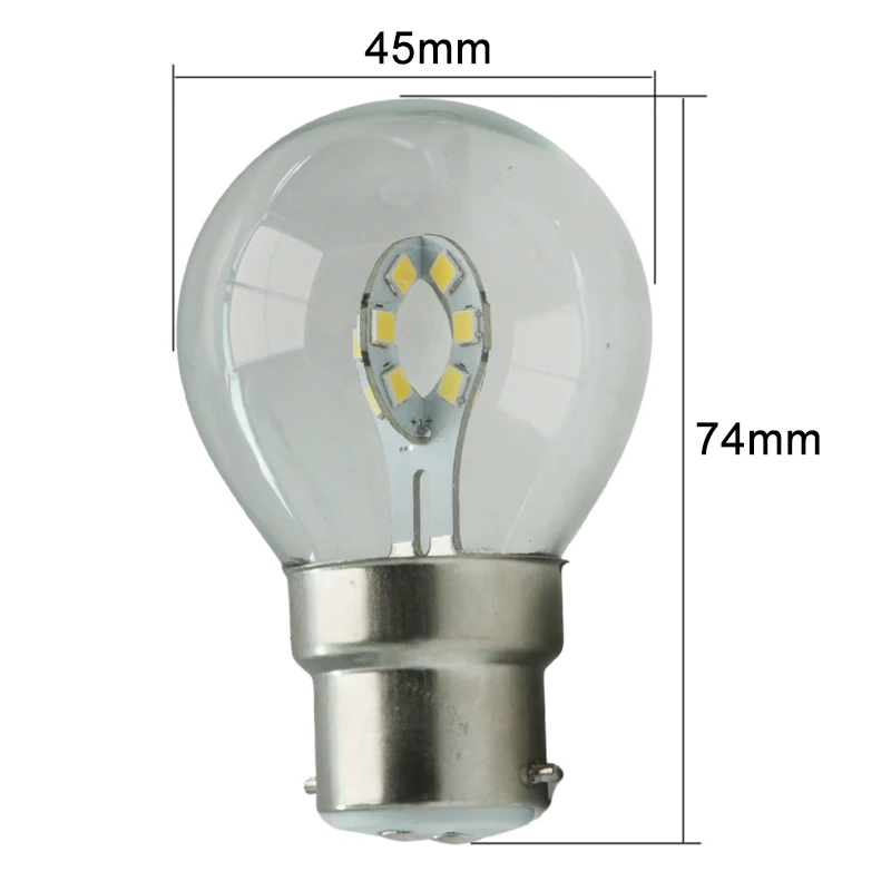 Lampada Led Bubble Ball Bulb E27 B22 G45 4W 110v 220V Clear Shell Low Voltage 10v to 80v 12v 24v 36v Light For Home Indoor Lamp