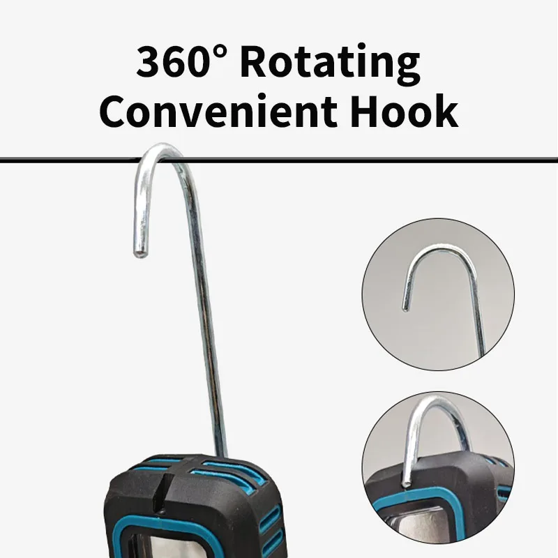 Mamidw LED Work Light Compact Folding Travel Camping Lamp Electric Rotating Light Family Emergency Floodlight For Makita Battery