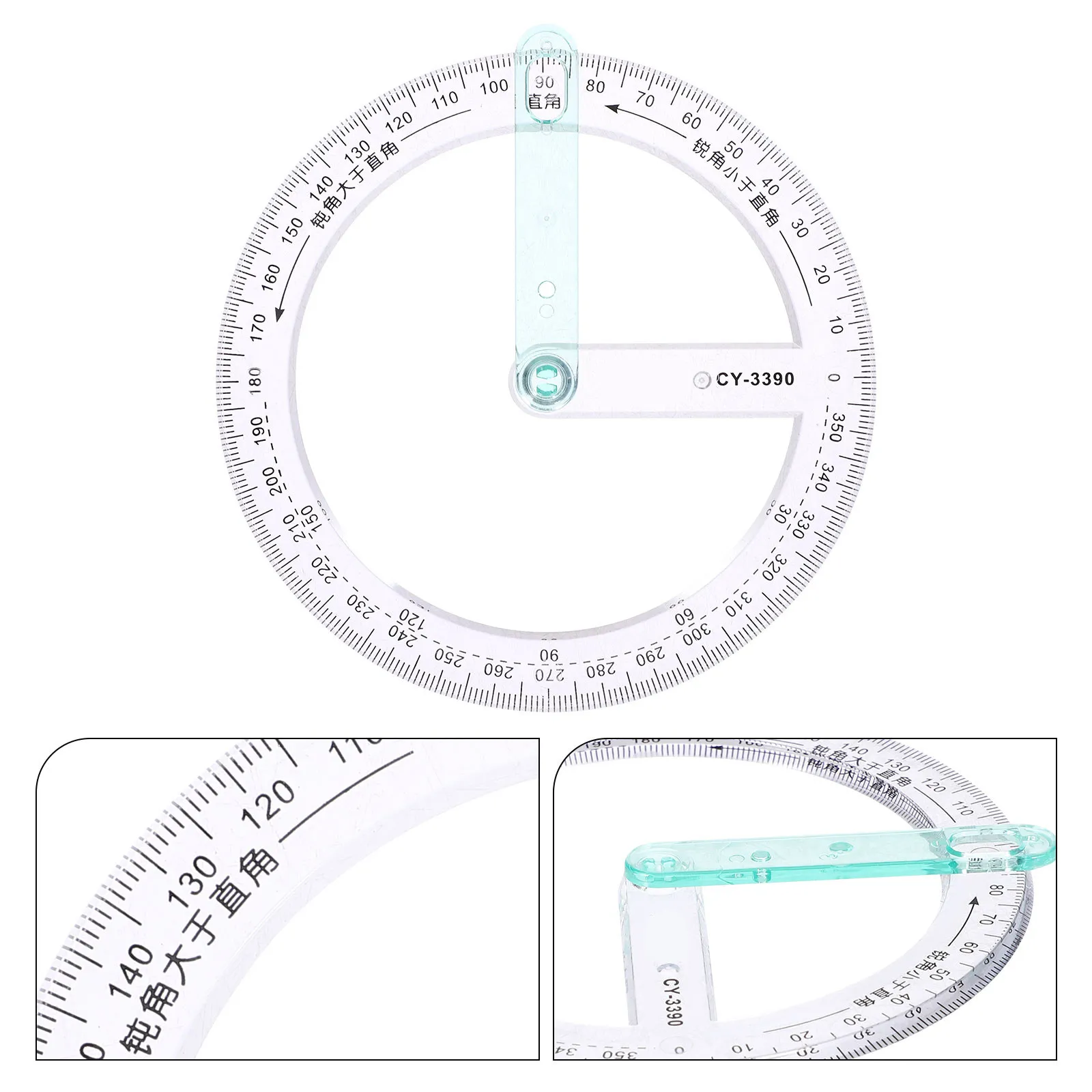 5Pcs Professional Circle Protractor 360 Degree Plastic Protractor for School Office Drafting Woodworking Math Geometry Teaching