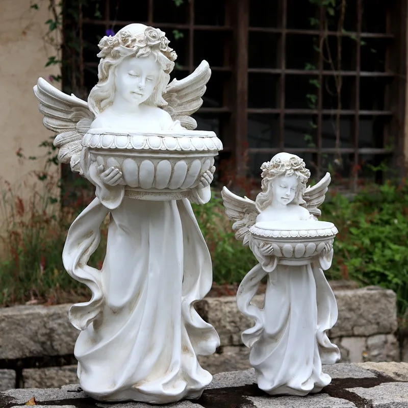 European courtyard decoration angel Alice large garden villa living room resin outdoor floor landscaping decoration ornament