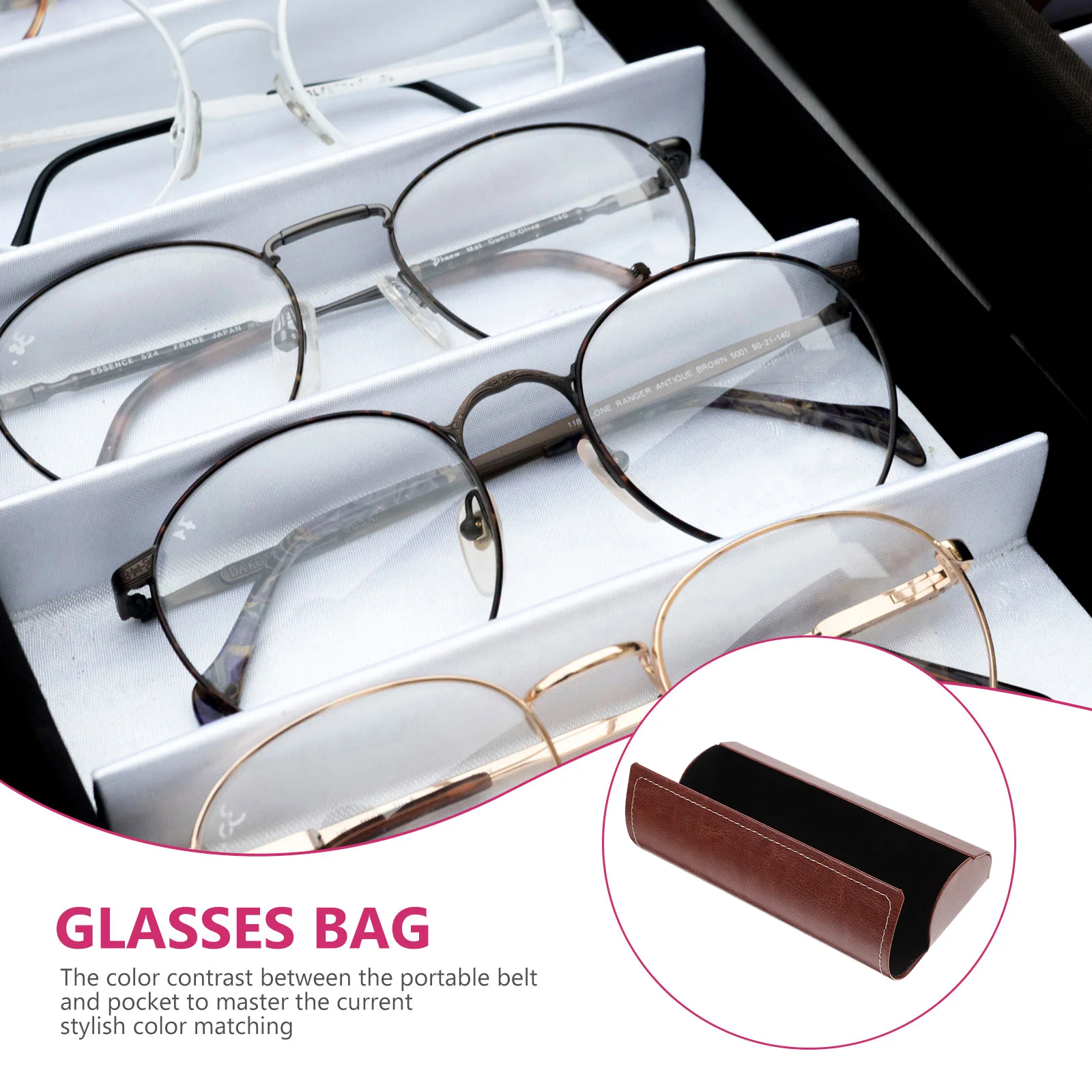 Eyeglass Case Magnetic Glasses Protector Protective for Eyeglasses Wooden Black Men's