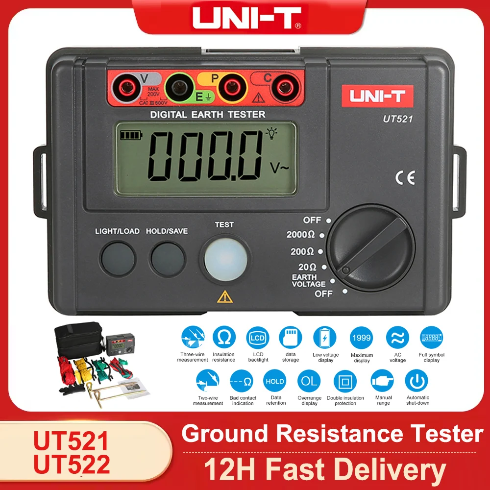 UT522 de UNI-T: El medidor de resistencia de tierra digital más confiable para profesionales eléctricos