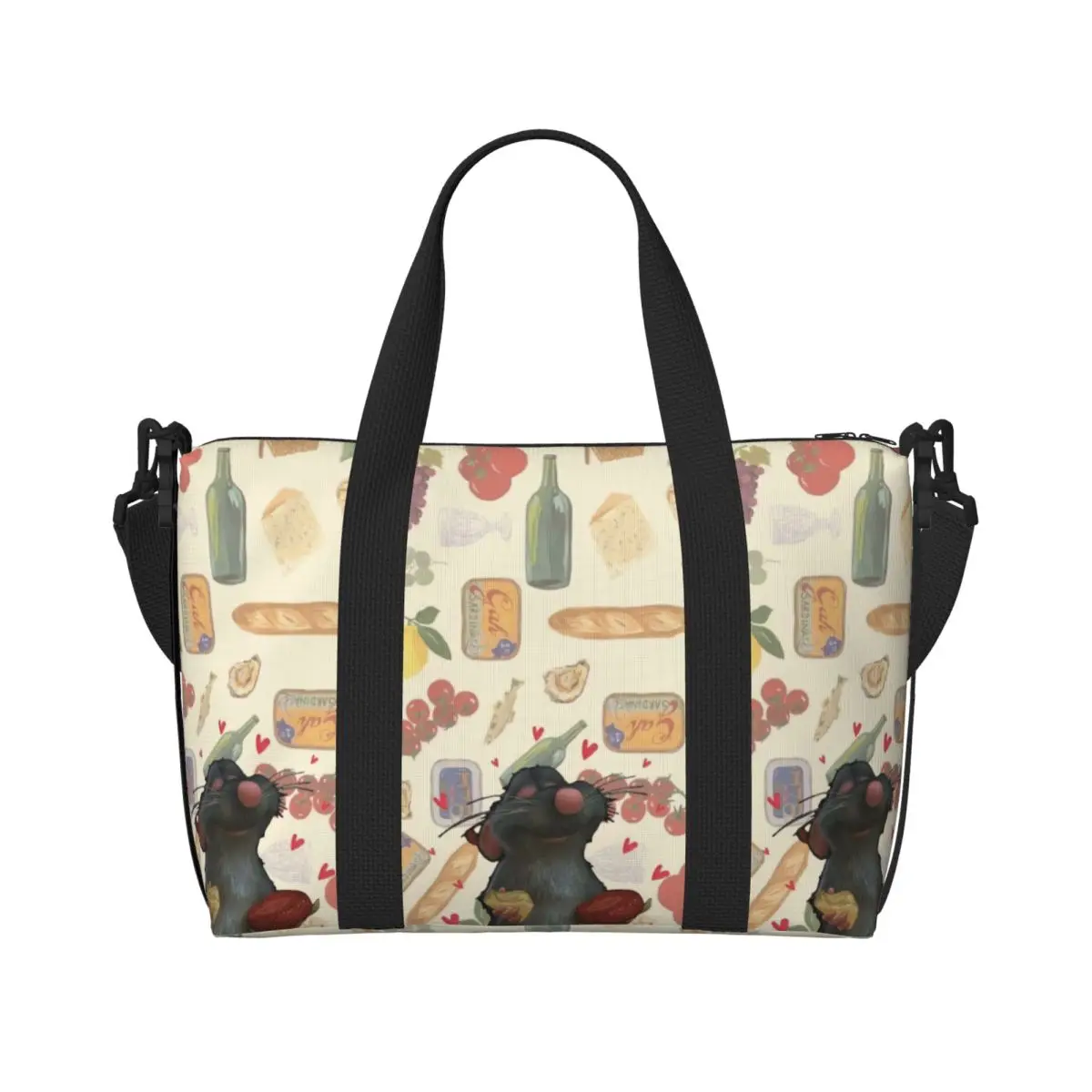 

Custom Ratatouille Wallpaper Tote Bag Women Large Capacity Gym Beach Shoulder Travel Bag