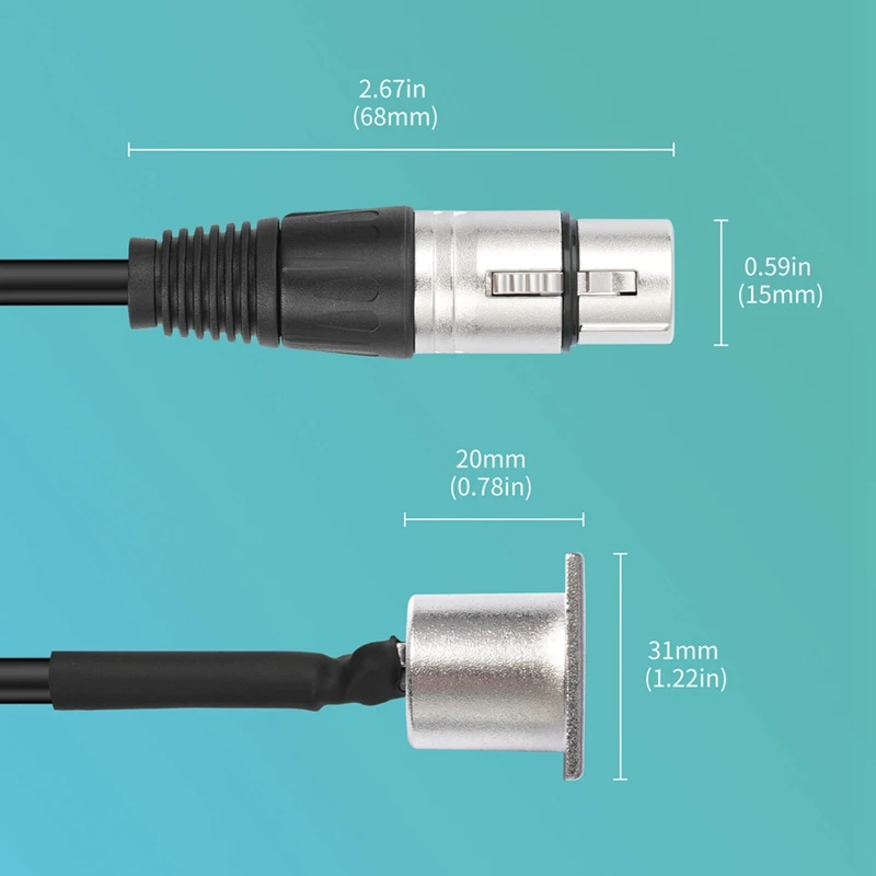 B86B-D Type XLR 2 Pack Cable,Pass Through Connector, D XLR Male To Female For Premium Stage Box, Patch Panel, Panel Mount - view 6