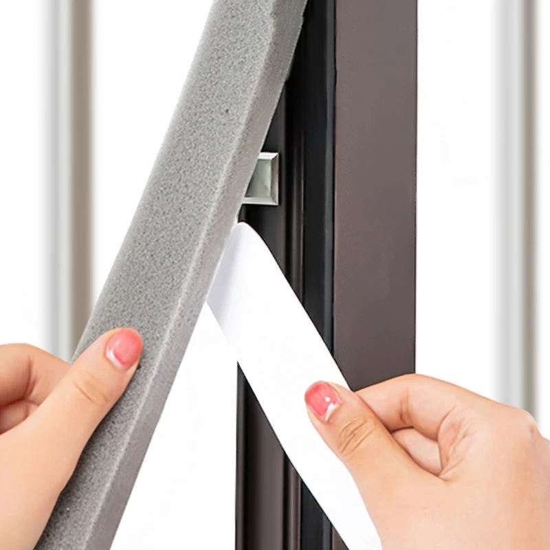 2 Rolls Door Window Sealing Strips Self-Adhesive Sound-Proof Door Window Foam Tape Windproof Dustproof Gap Soundproof Seal Strip