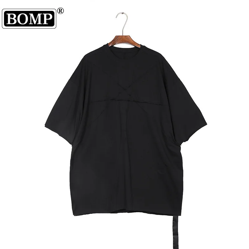 [BOMP] Dark RO Oversized Loose Fit Splicing Deconstructed Mangxing T-shirt Men Half Sleeves