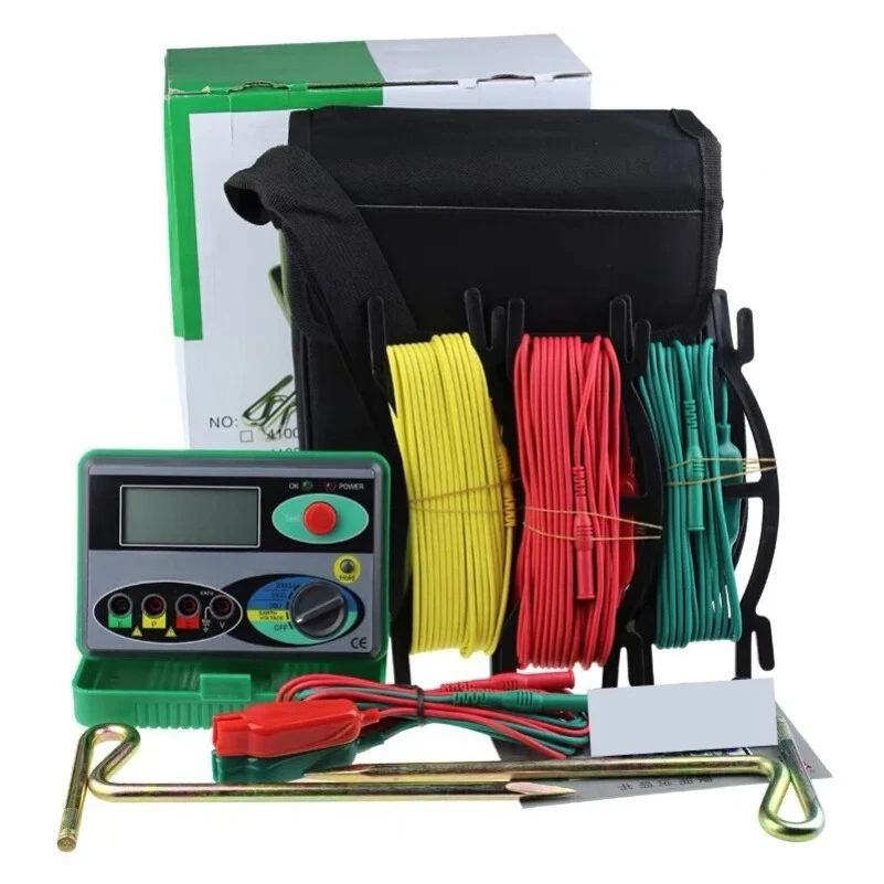 Digital Earth Ground Resistance Meter Meg-ohmmeter 0-2000 Ohm Instruments Inspection Electrician Resistance Tester