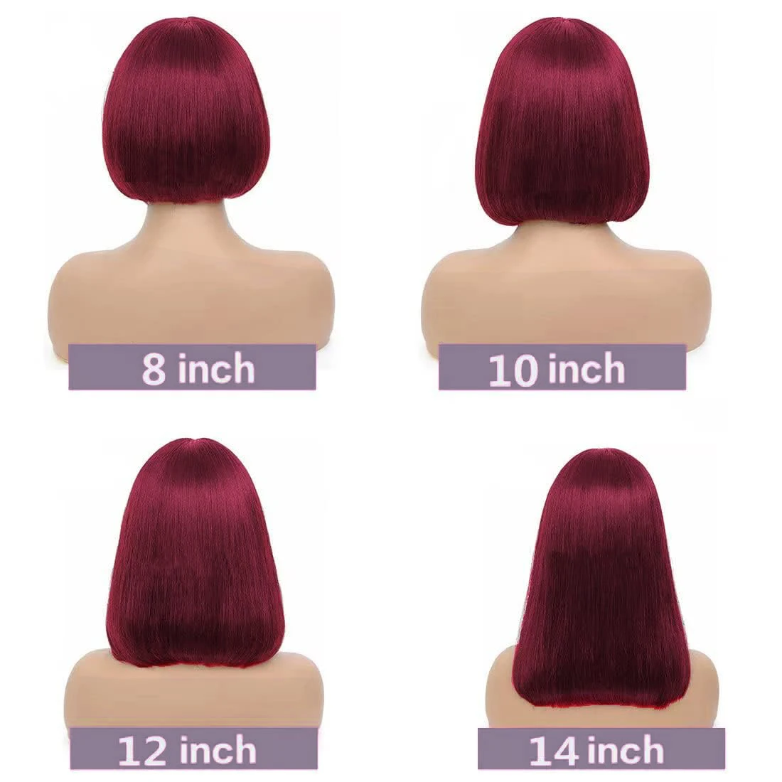 Perucas de renda na Borgonha para mulheres, cabelo humano, pré-arrancado, Bob vermelho, laço frontal 13x4, 99J