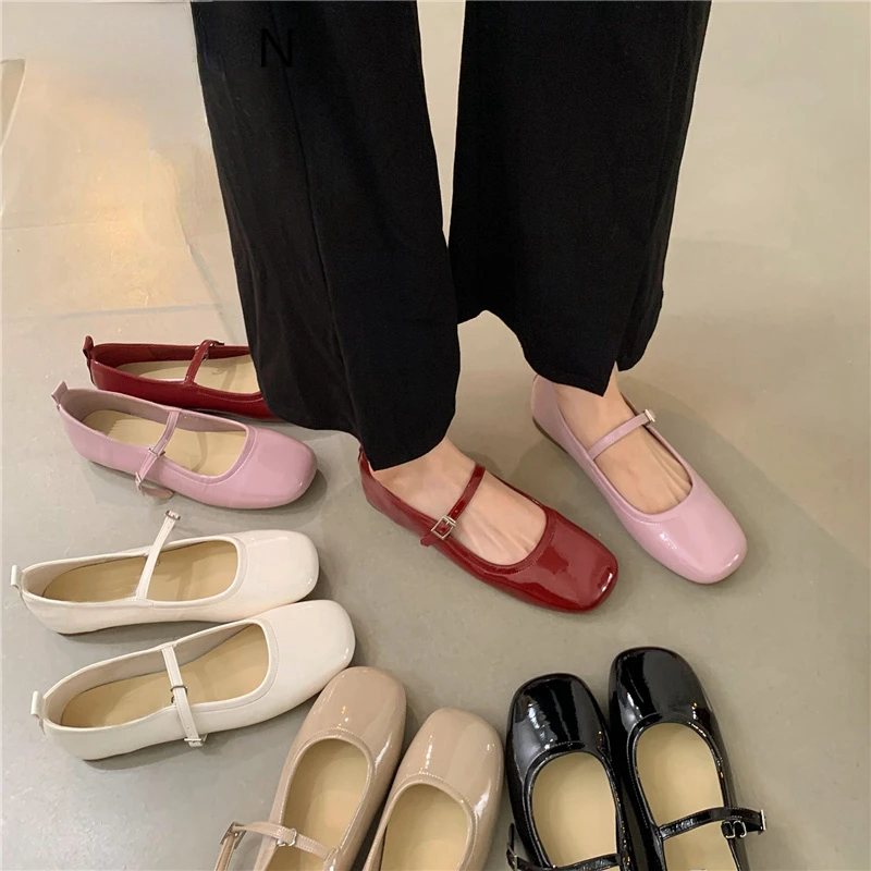 New 2024 Spring Summer Mary Jane Shoes Women Soft Sole Casual Outdoor Dress Ballet Shoe Round Toe Shallow Flats Zapatos De Mujer