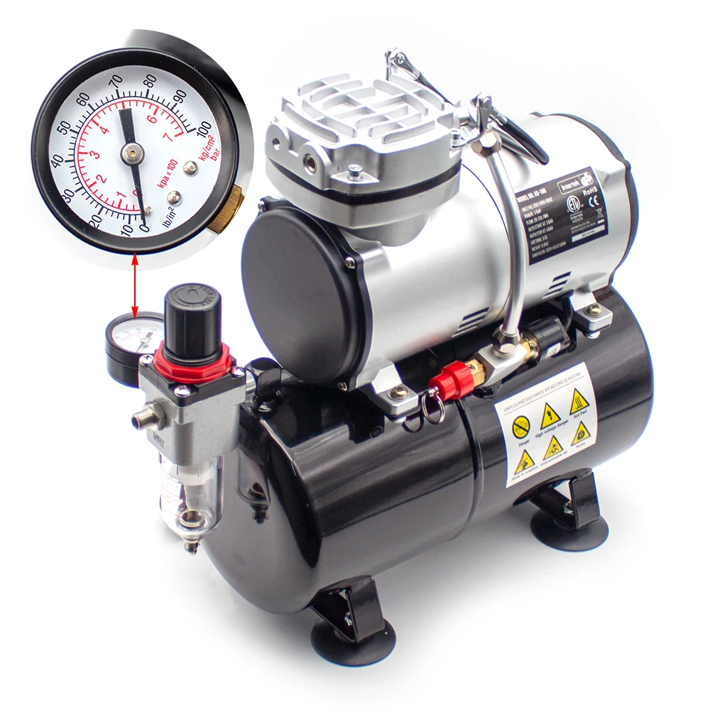 AS-186 Air Compressor Adjustable Household Mini Small Oil Free Air Compression Pump With Pressure Switch Safety Valve