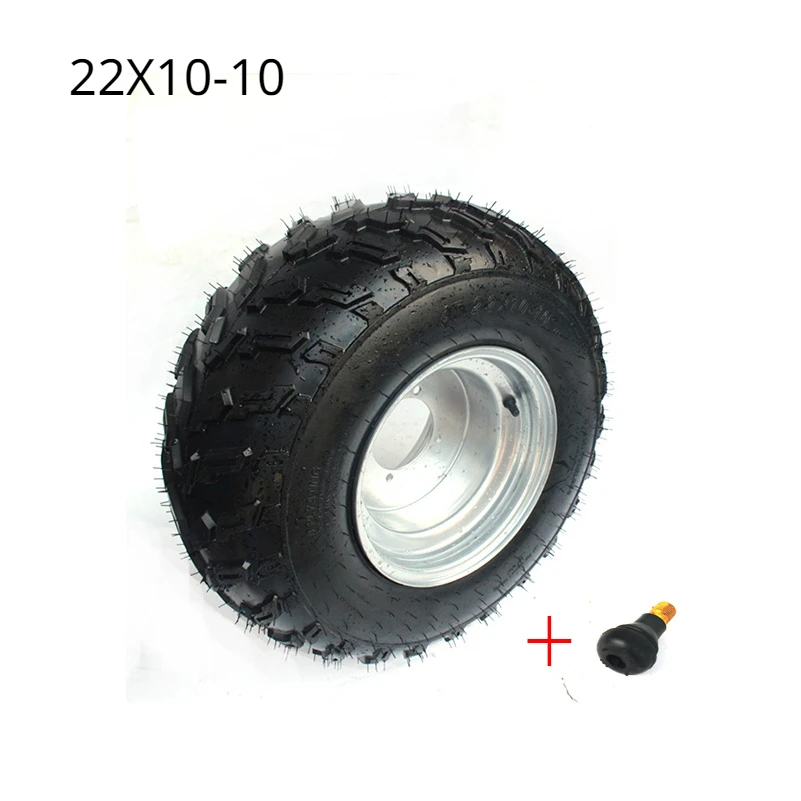 22X10-10 Inch Wheel Tubeless Tyre 22x10-10 inch Vacuum Tire With Aluminum Alloy Hub for GO KART KARTING ATV UTV Buggy