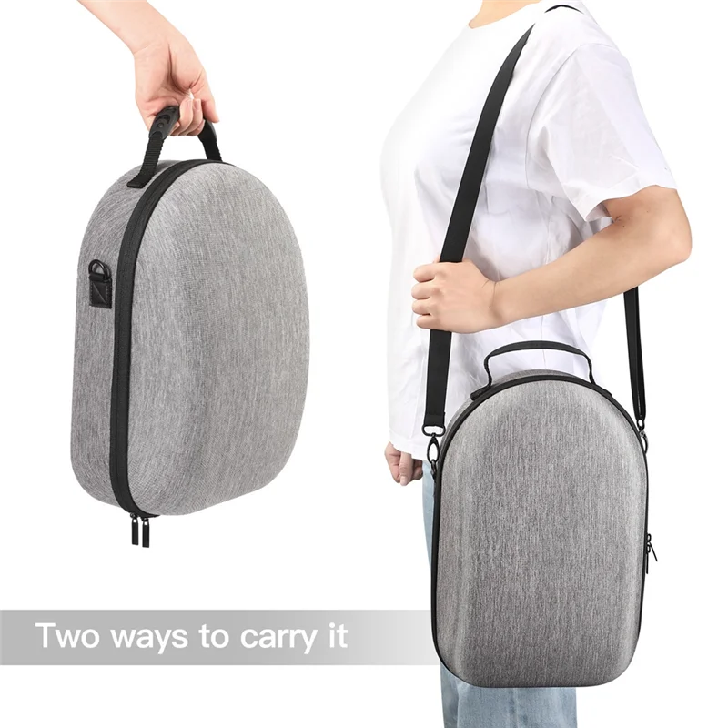 

A86G-For Meta Quest 3 Portable VR Glasses Storage Bag ABS EVA Hard Shell Travel Carrying Case Gray