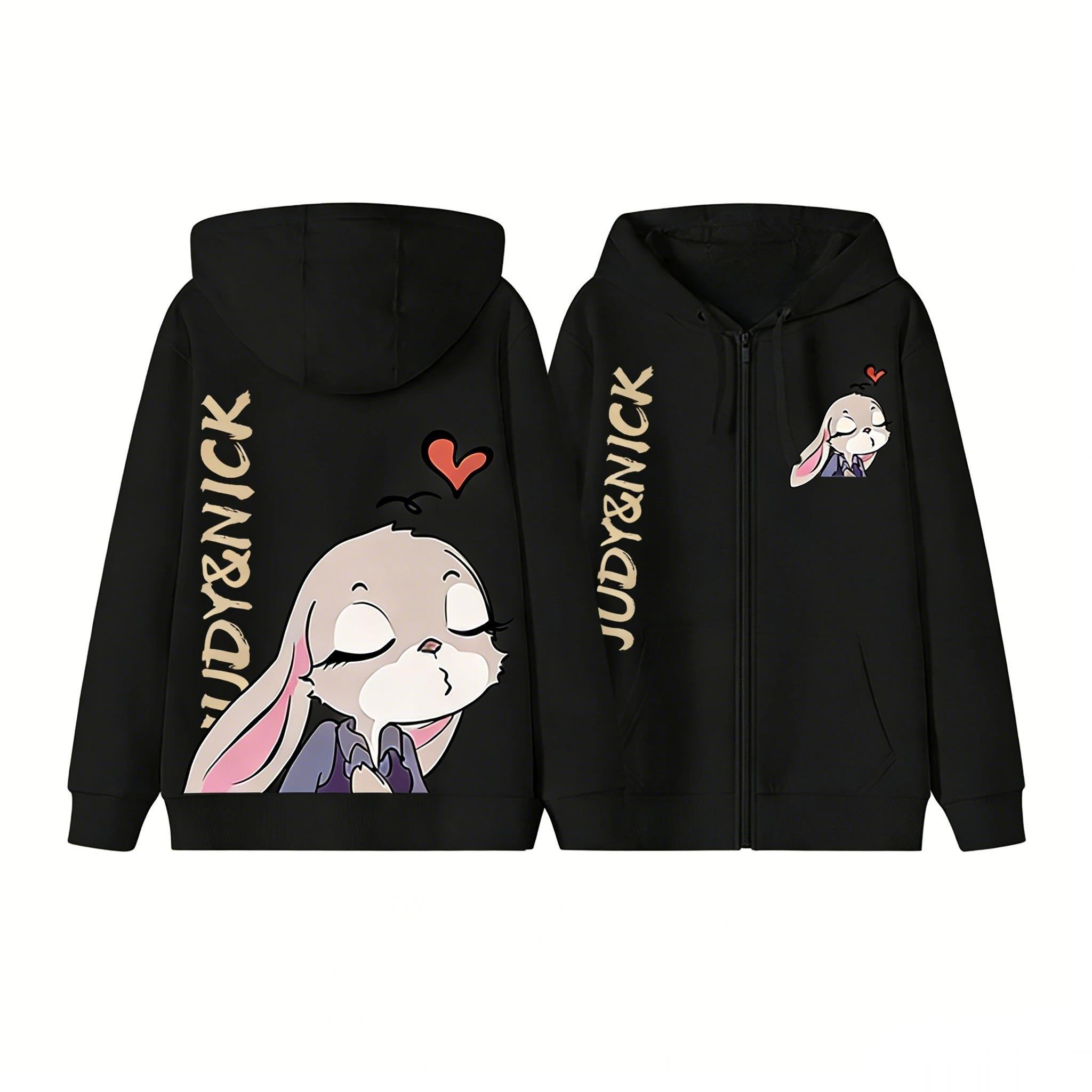 ズートピアジュディニック漫画パーカー男性女性ジップアップスウェットシャツプリントカジュアルストリートウェア 2026 秋冬アニメコスプレジャケット