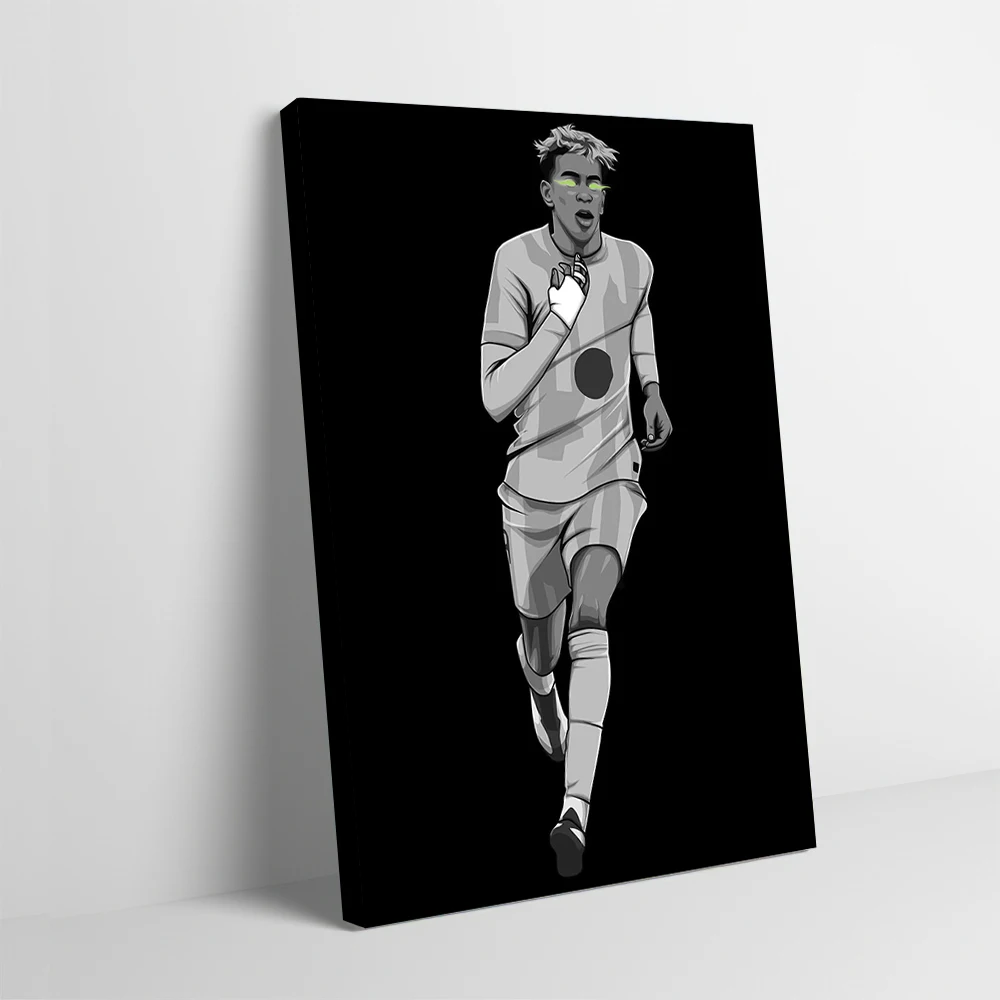 Lamine Yamal Black and White Version Poster Customizable Printed Canvas Painting for Pictures Wall Art Gaming Room Decoration