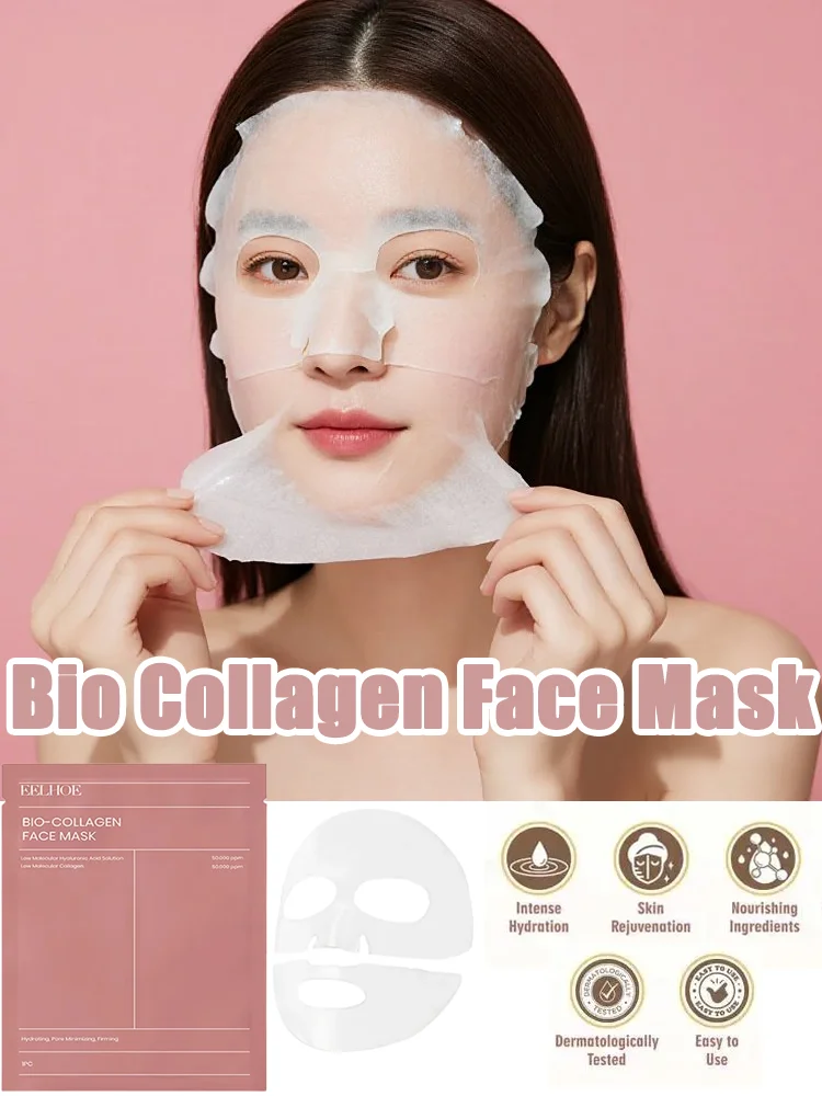 

Bio Collagen Anti-aging Face Mask Shrink Pores Hyaluronic Acid Deep Hydrating Moisturizing Whitening Lightening Facial Skin