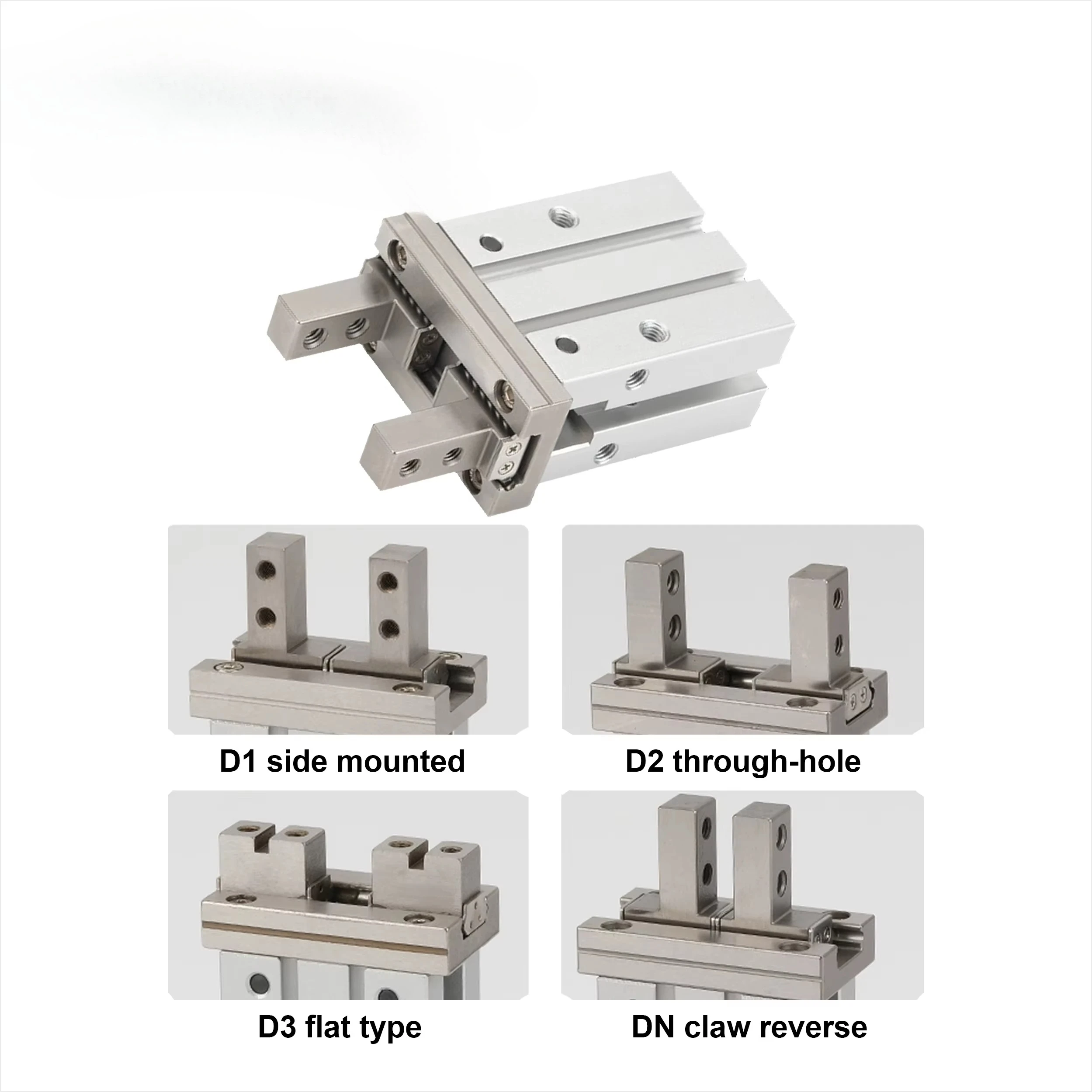1pcs Aluminum alloy pneumatic finger cylinder small parallel holder MHZ2-16D/10D20D25D32D40S magnetic thread