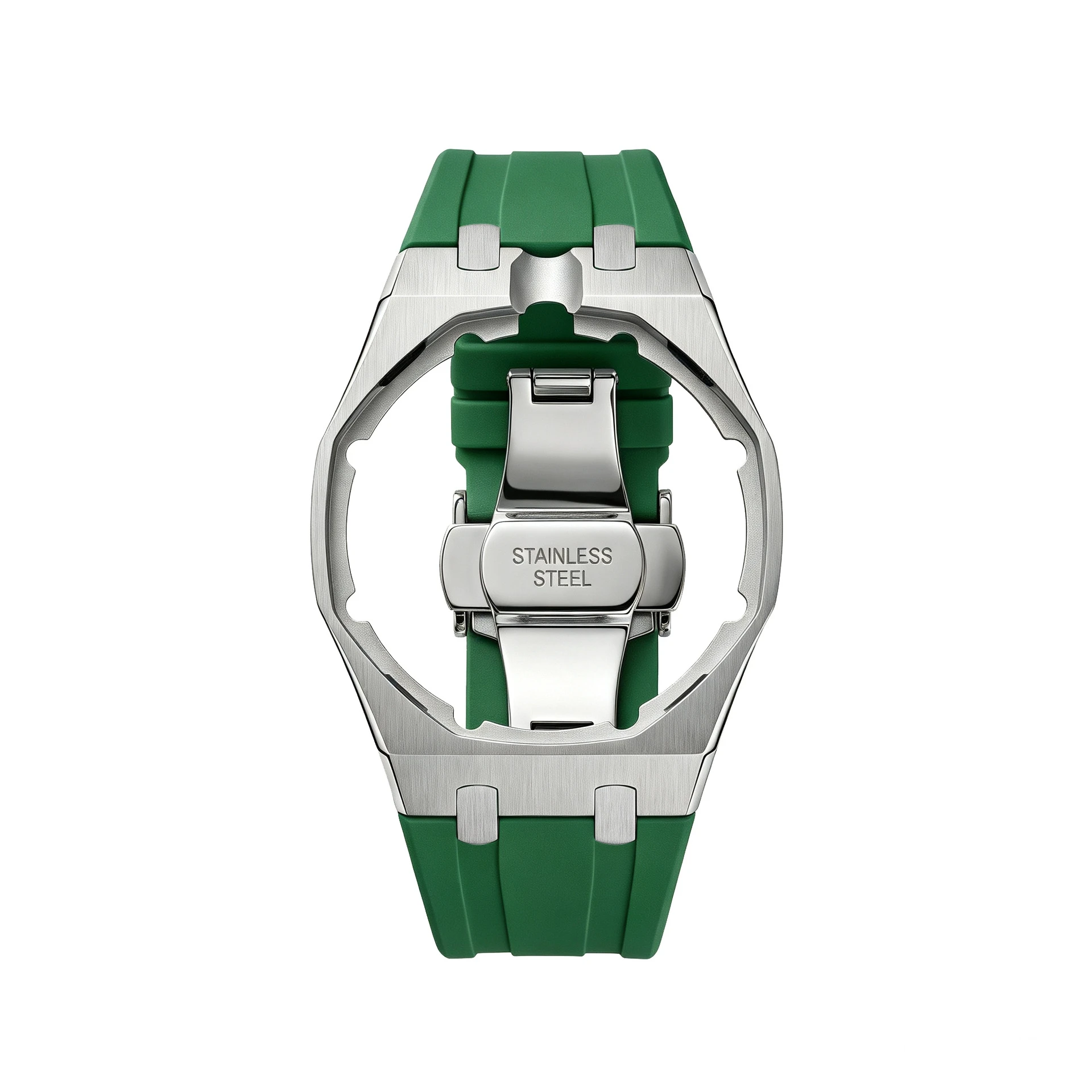 316L Edelstahlgehäuse mit FKM-Gummi-Uhrenarmband-Set für Swatch X AP Royal POP mit Faltschließe und Wechsel-Kit für 3/12 Uhr – Detail 11