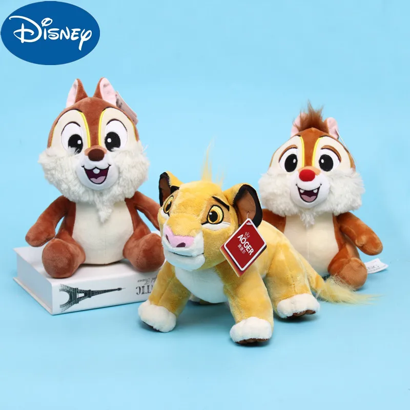 Disney Plush Toys Kawaii Chip & Dale Simba Plush Dolls The King Lion Pendant Soft Stuffed Animals Pillow Decorate Children Gifts